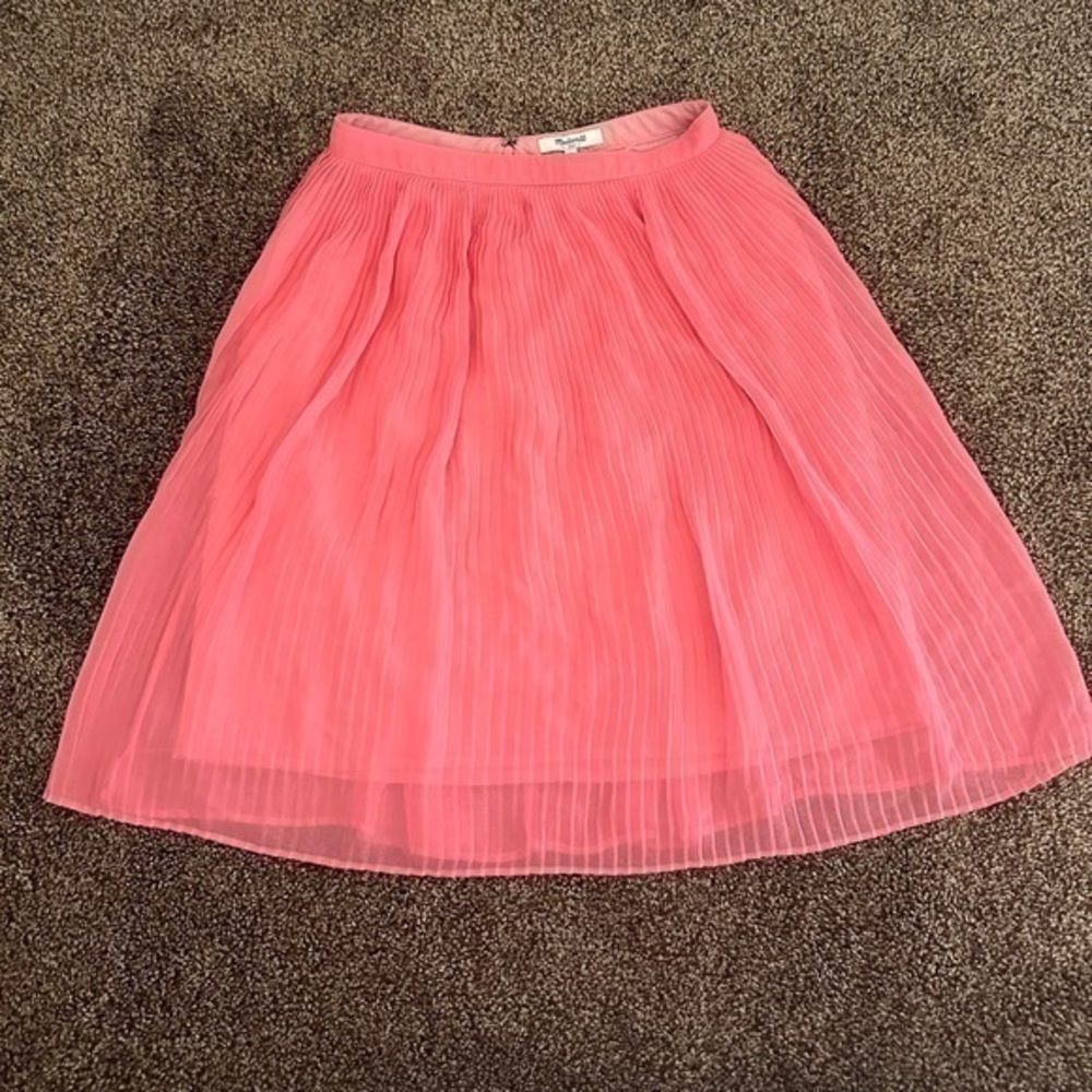 Madewell Midi Skirt 1937 Pink Pleated Size 0 Women’s